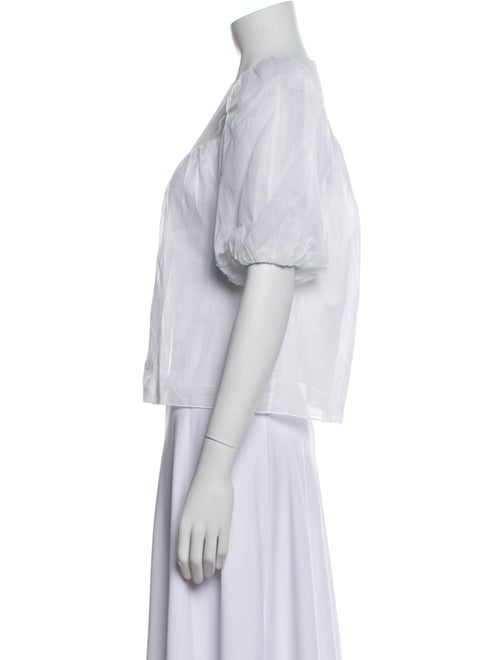 FRAME Bateau Neckline Short Sleeve Blouse