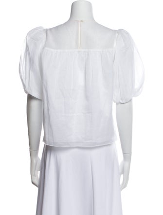 FRAME Bateau Neckline Short Sleeve Blouse