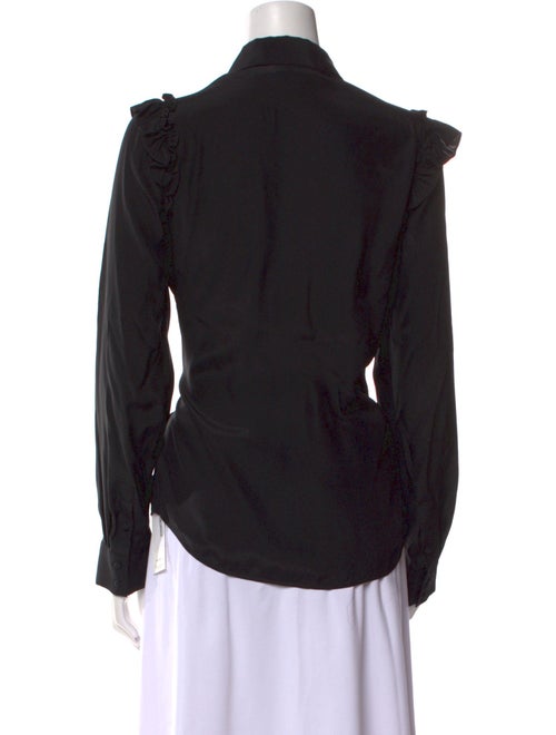FRAME Silk Long Sleeve Button-Up Top