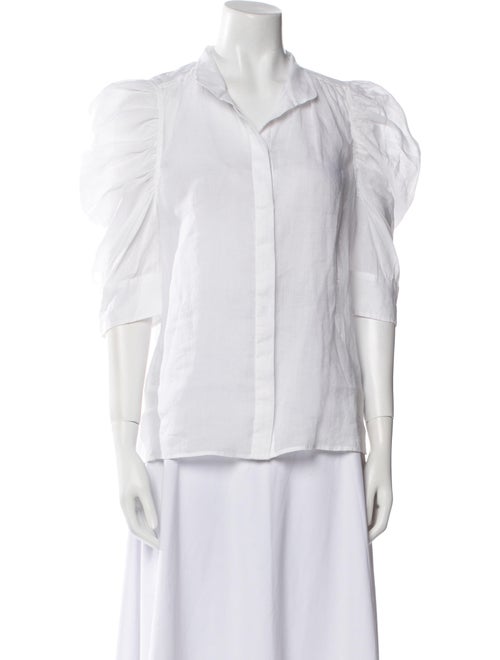 FRAME Three-Quarter Sleeve Button-Up Top