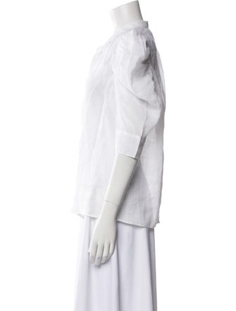 FRAME Three-Quarter Sleeve Button-Up Top