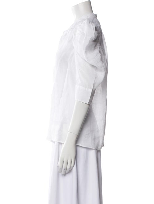 FRAME Three-Quarter Sleeve Button-Up Top