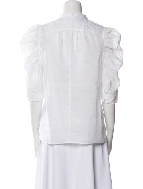 FRAME Three-Quarter Sleeve Button-Up Top