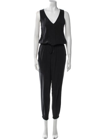 FRAME Silk V-Neck Jumpsuit