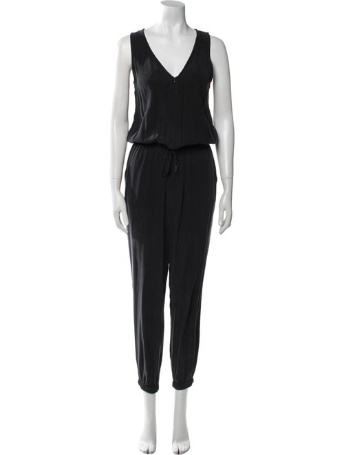 FRAME Silk V-Neck Jumpsuit