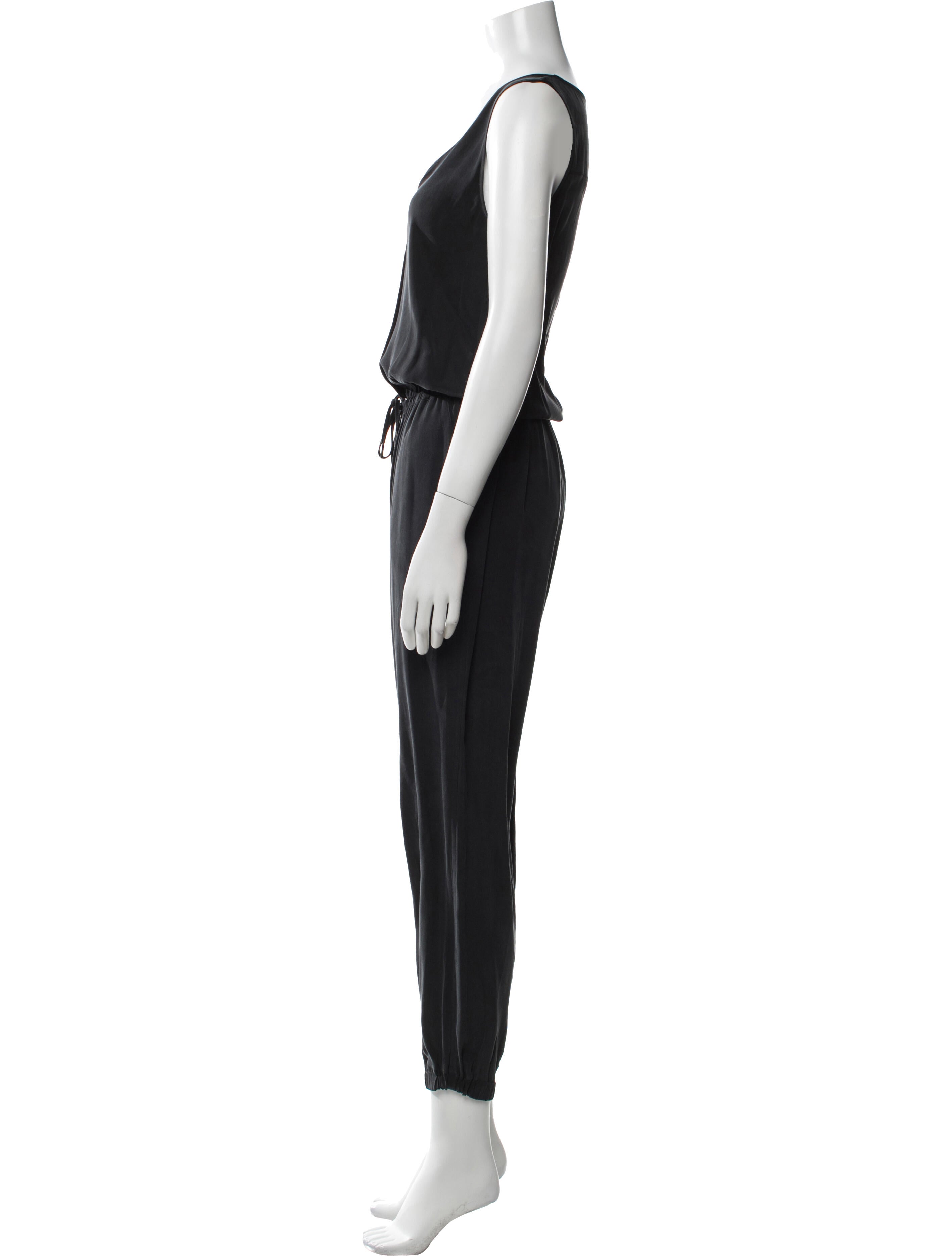 FRAME Silk V-Neck Jumpsuit