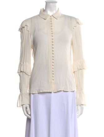 FRAME Long Sleeve Button-Up Top
