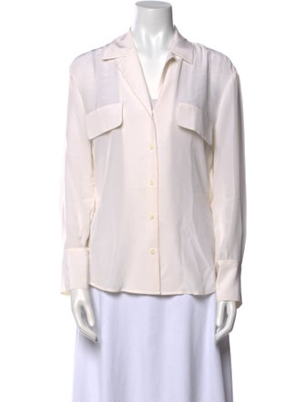 FRAME Silk Long Sleeve Button-Up Top