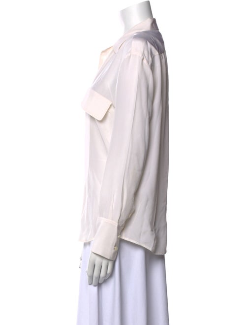 FRAME Silk Long Sleeve Button-Up Top