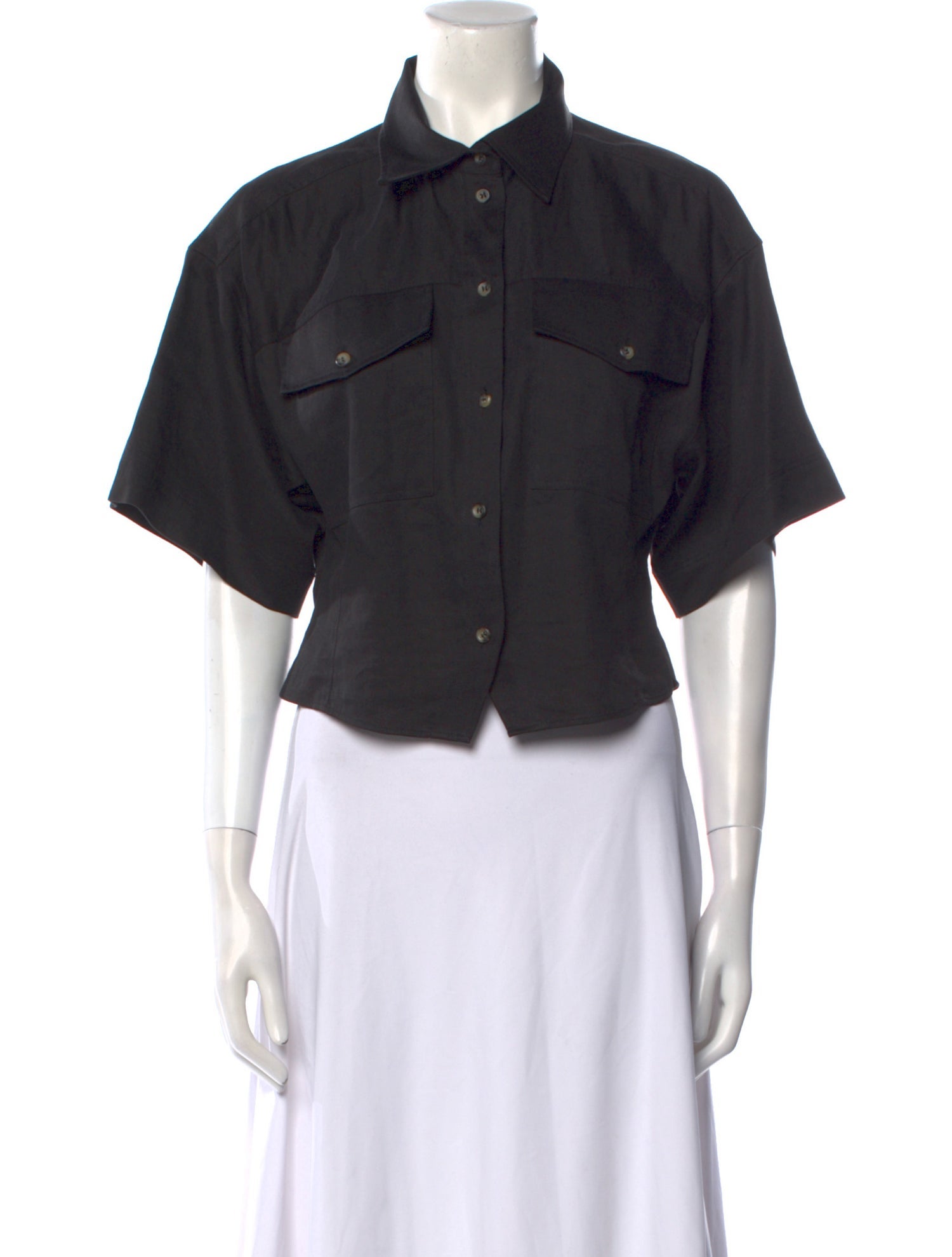 FRAME Short Sleeve Button-Up Top