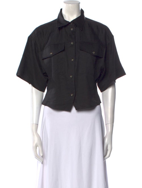 FRAME Short Sleeve Button-Up Top