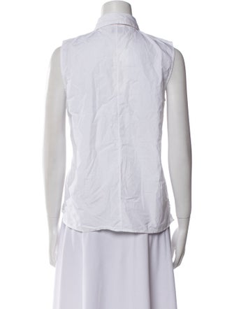 FRAME Mock Neck Sleeveless Button-Up Top