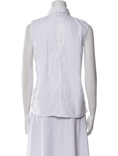 FRAME Mock Neck Sleeveless Button-Up Top