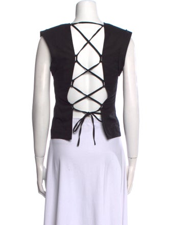 FRAME Linen Crew Neck Top