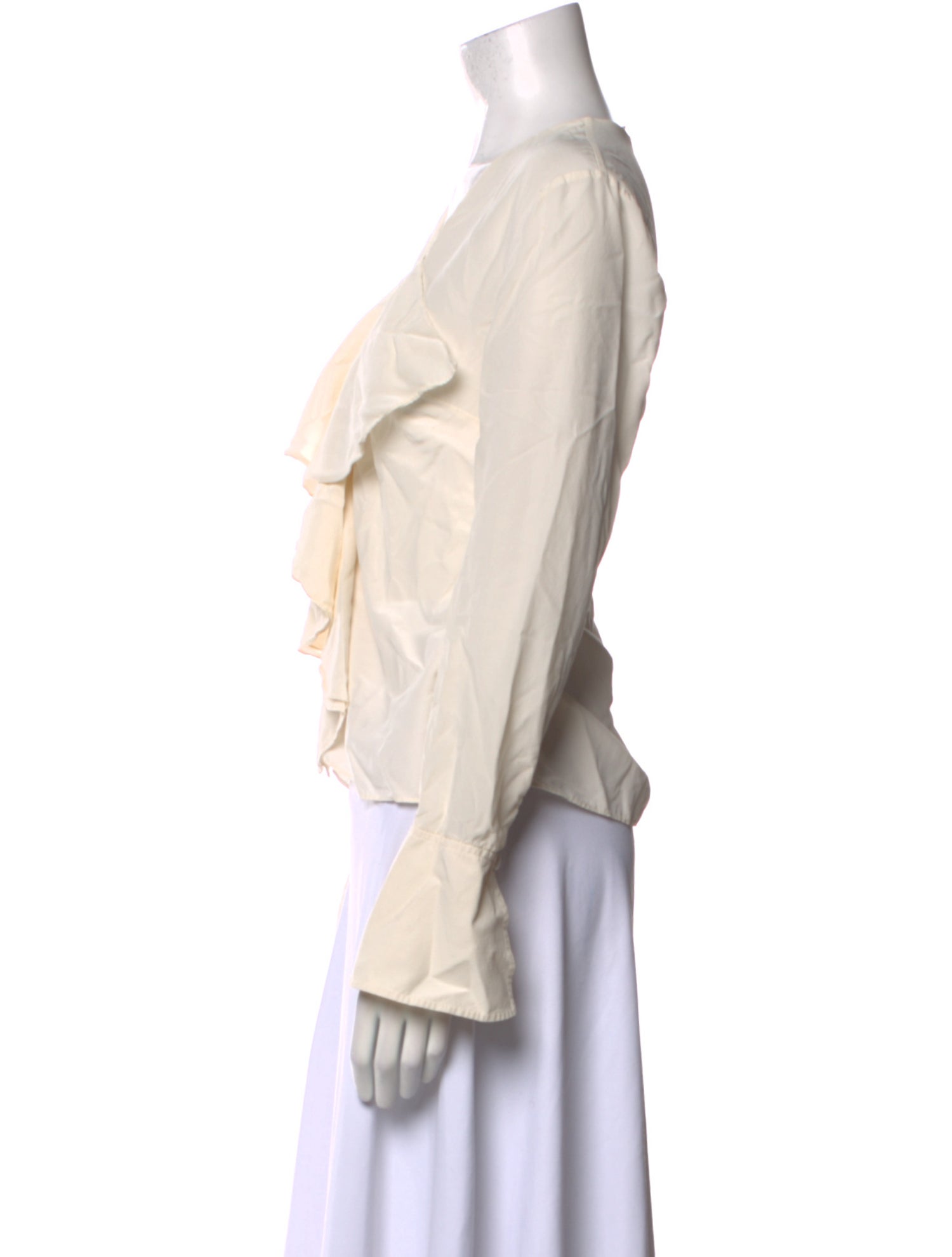 FRAME Silk V-Neck Blouse