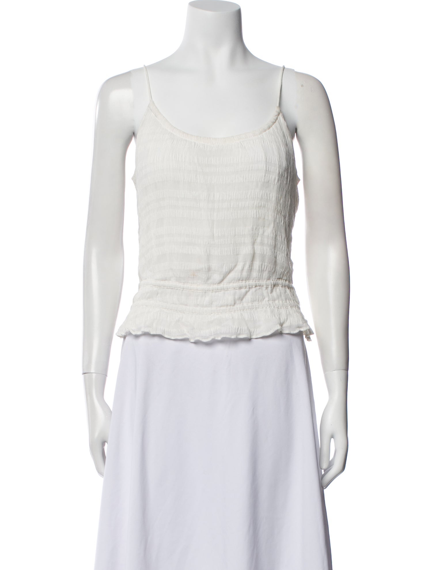 FRAME Scoop Neck Sleeveless Crop Top