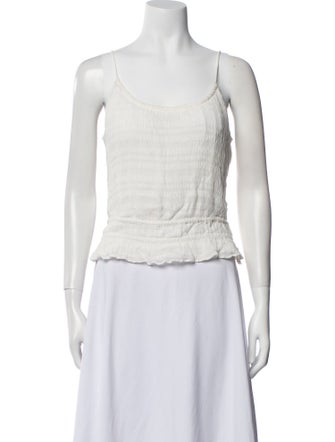 FRAME Scoop Neck Sleeveless Crop Top