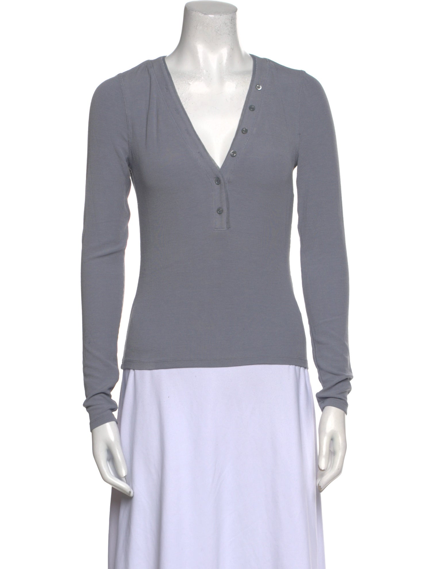 FRAME V-Neck Long Sleeve Top