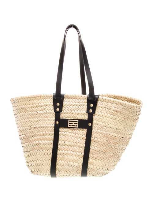 FRAME Straw Top Handle Bag