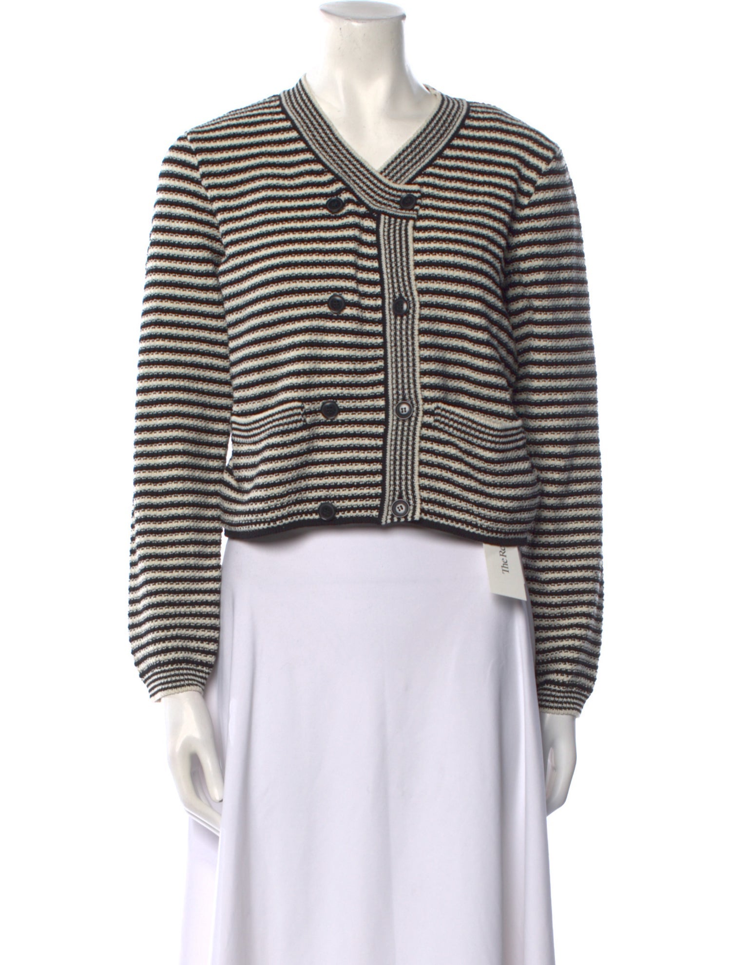 FRAME Striped V-Neck Sweater w/ Tags