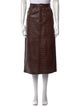 FRAME Lamb Leather Midi Length Skirt