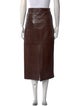 FRAME Lamb Leather Midi Length Skirt