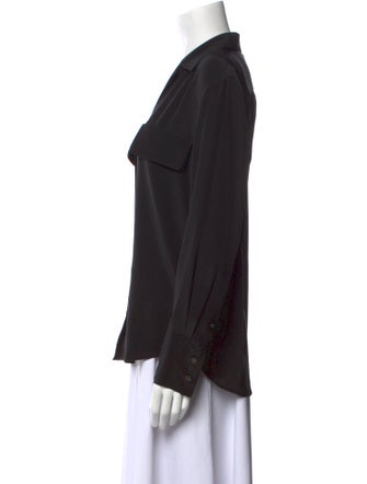 FRAME Silk Long Sleeve Button-Up Top