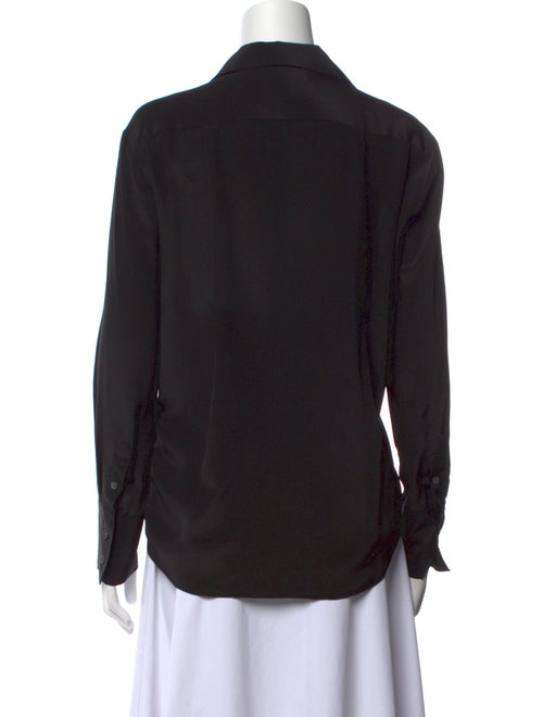 FRAME Silk Long Sleeve Button-Up Top