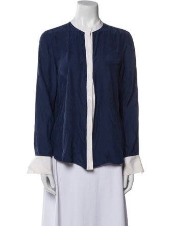 FRAME Silk V-Neck Blouse