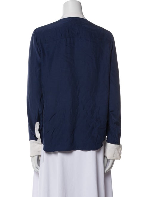 FRAME Silk V-Neck Blouse