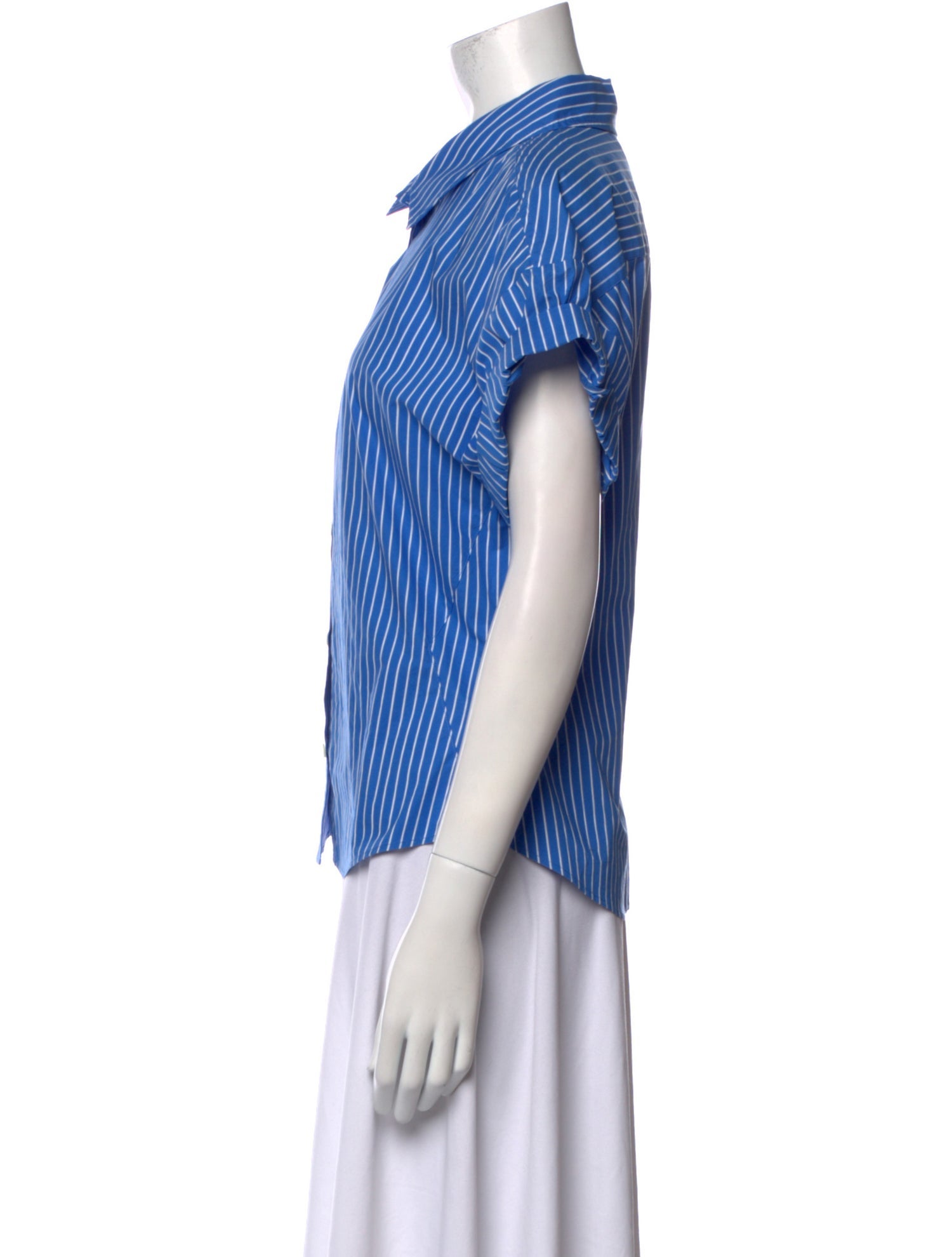 FRAME Striped Short Sleeve Button-Up Top