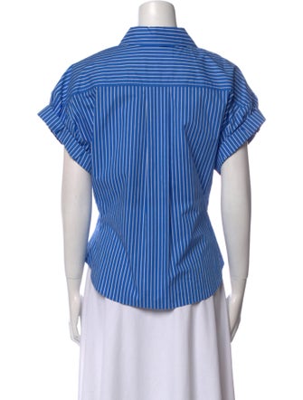 FRAME Striped Short Sleeve Button-Up Top