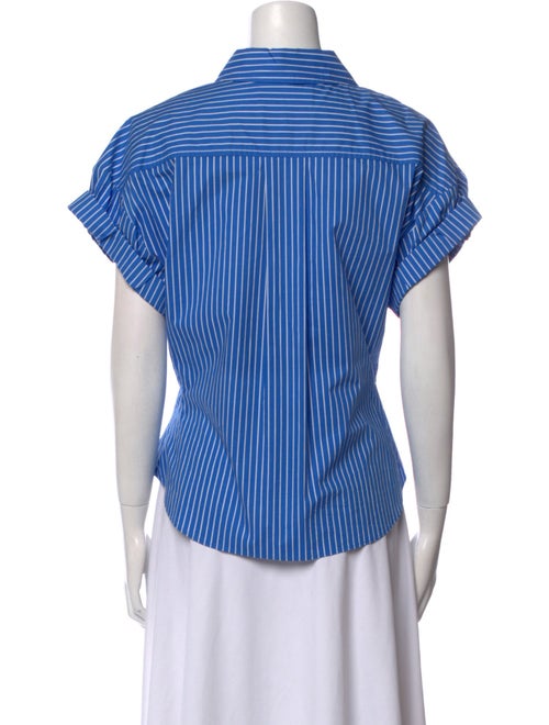 FRAME Striped Short Sleeve Button-Up Top