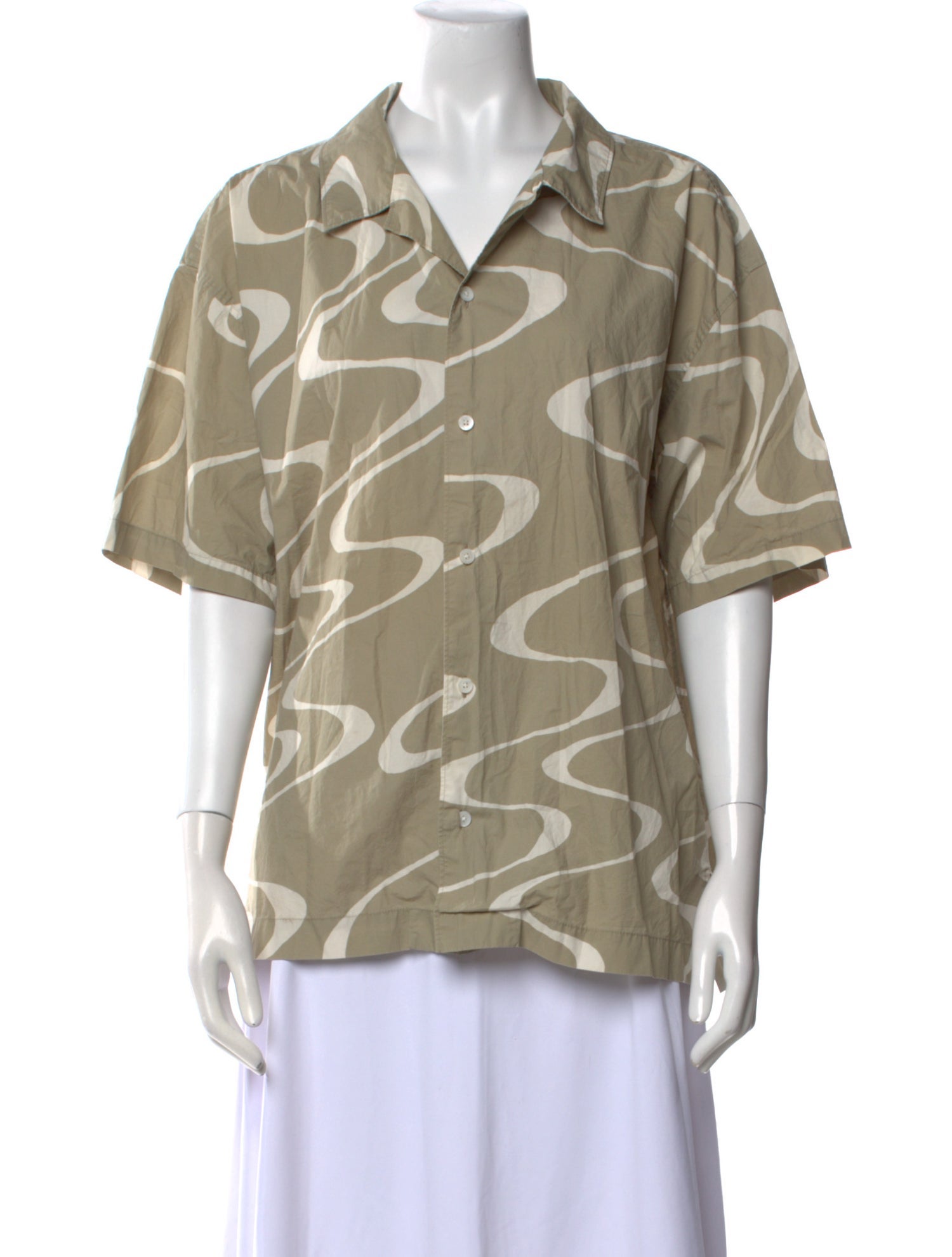 FRAME Printed Short Sleeve Button-Up Top