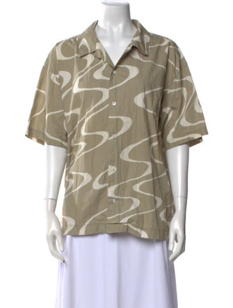 FRAME Printed Short Sleeve Button-Up Top