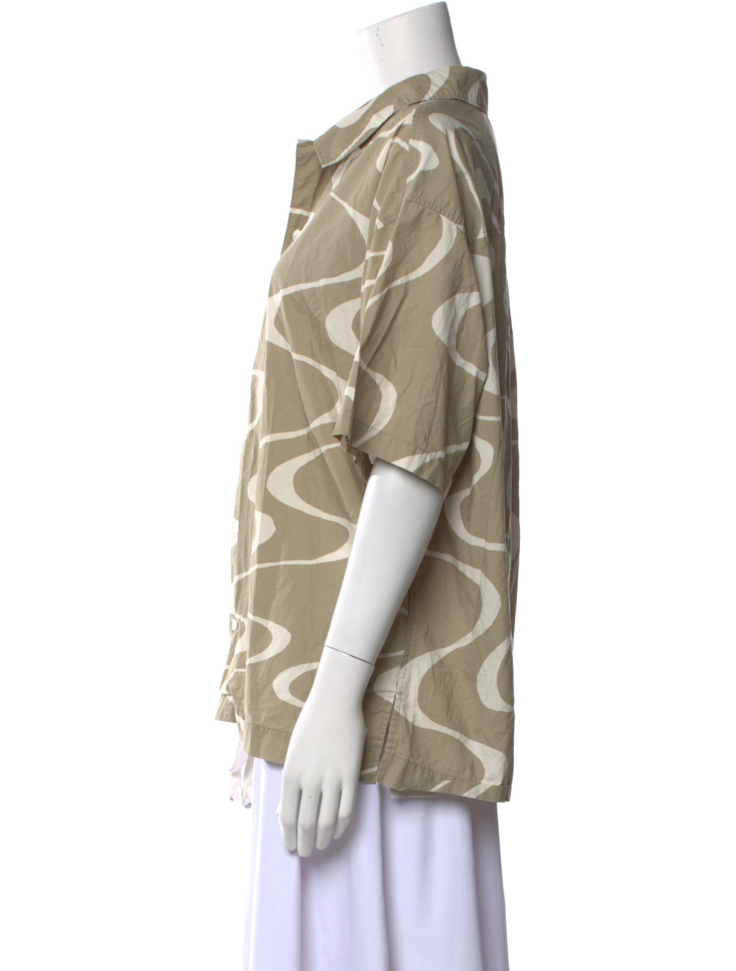 FRAME Printed Short Sleeve Button-Up Top