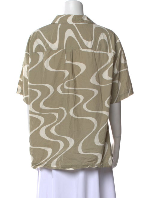 FRAME Printed Short Sleeve Button-Up Top