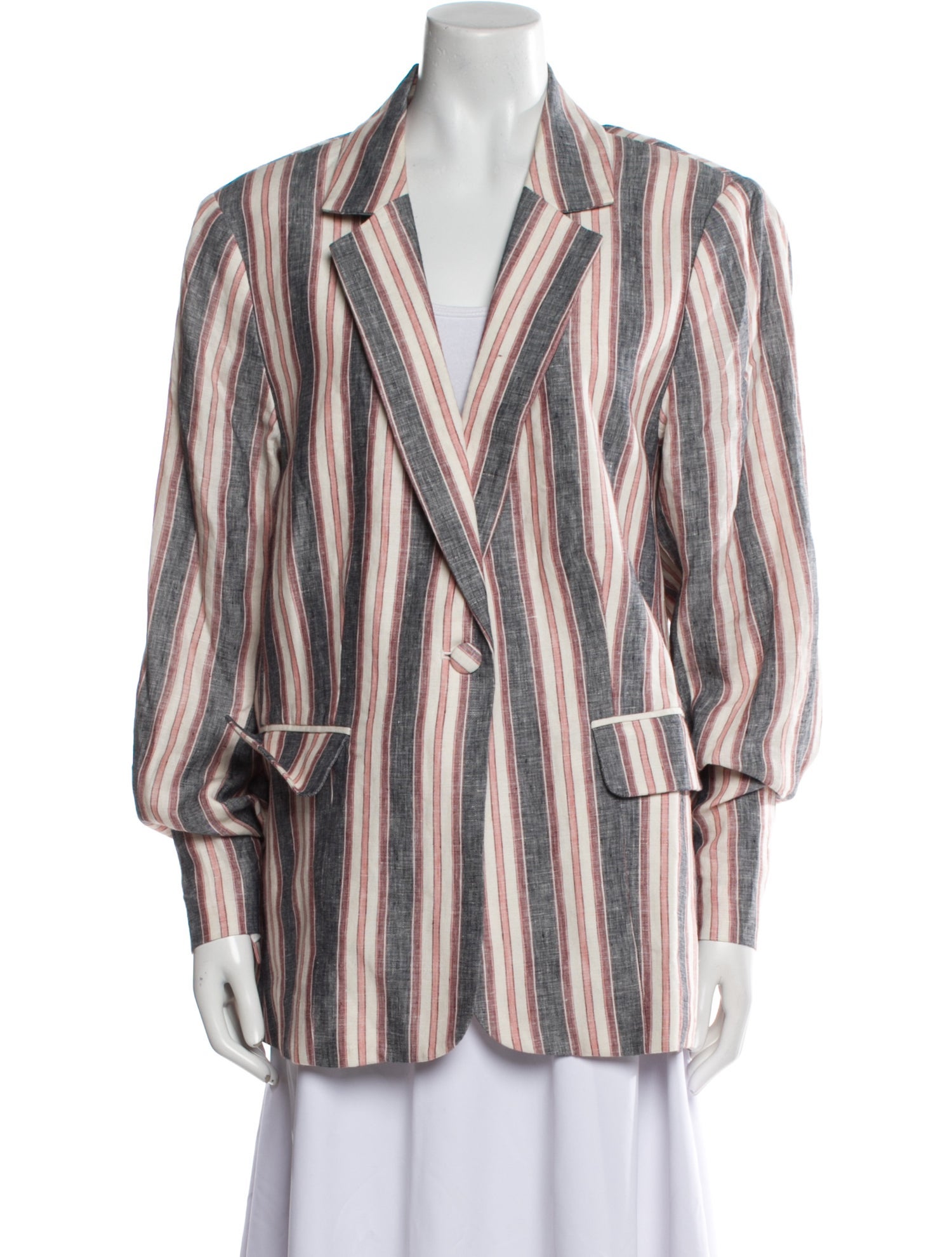 FRAME Linen Striped Blazer