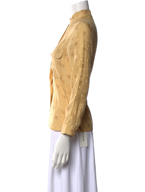 FRAME Silk Printed Button-Up Top