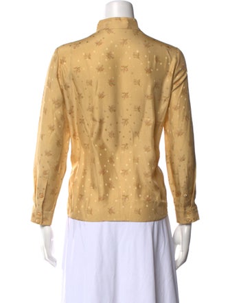 FRAME Silk Printed Button-Up Top