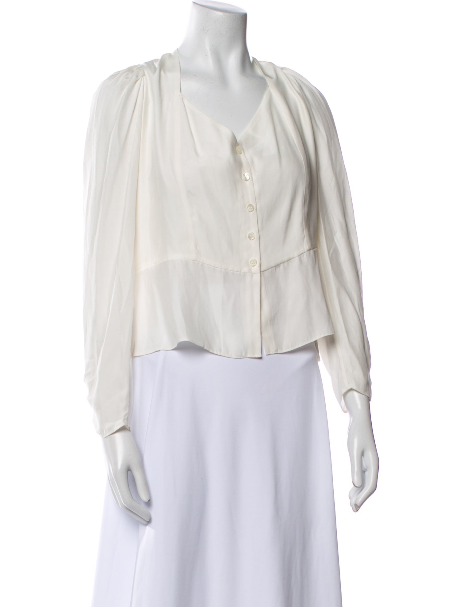 FRAME Silk V-Neck Blouse