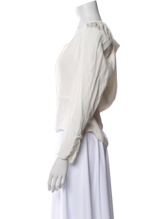 FRAME Silk V-Neck Blouse