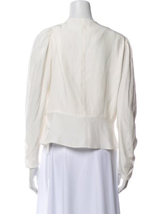 FRAME Silk V-Neck Blouse