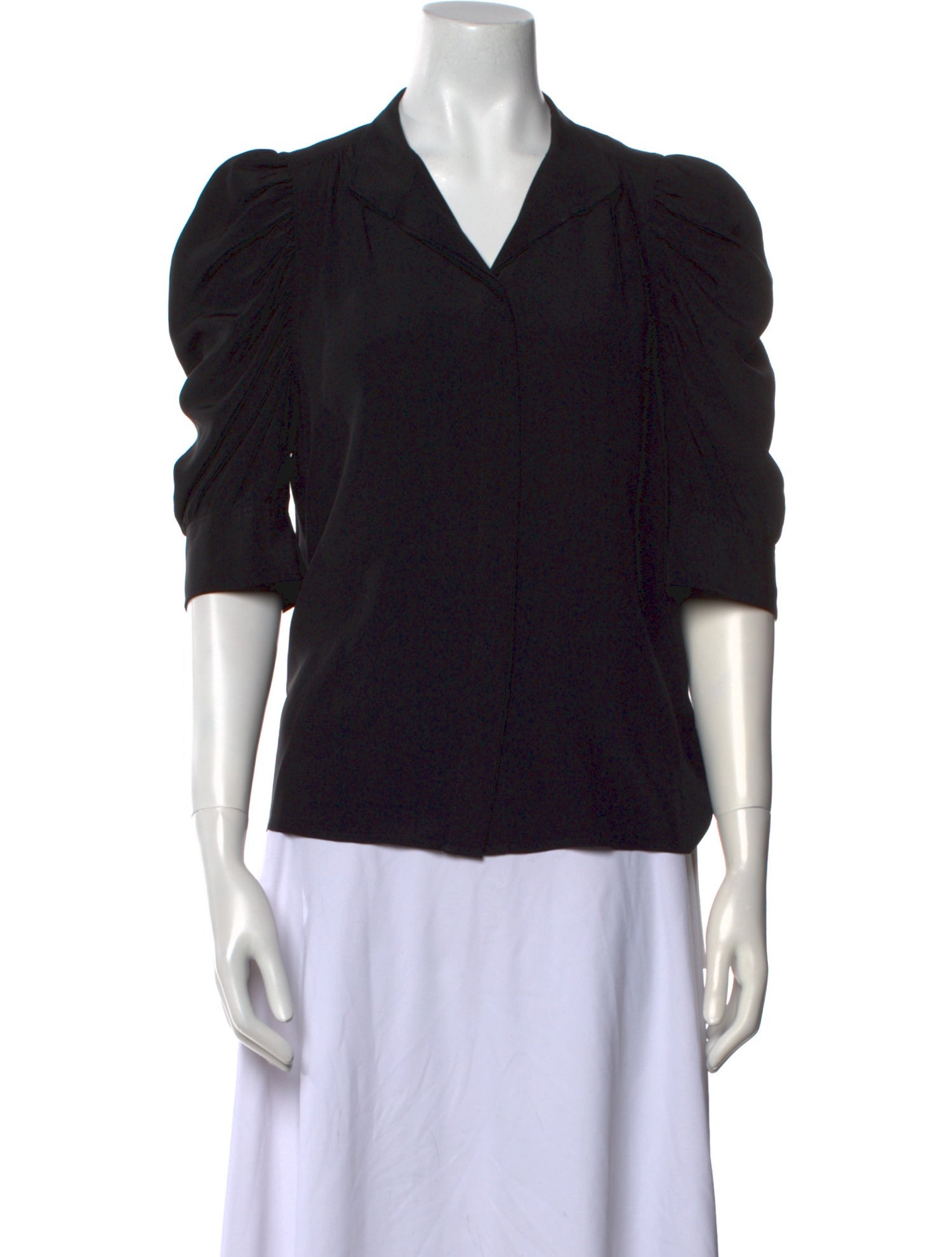 FRAME Silk V-Neck Blouse