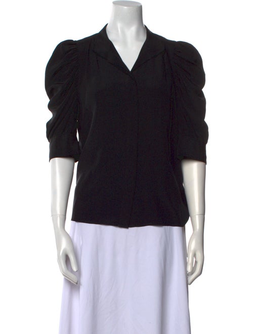 FRAME Silk V-Neck Blouse