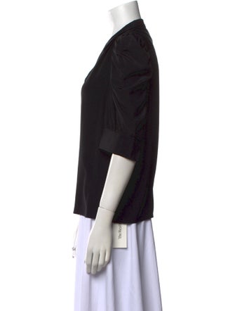 FRAME Silk V-Neck Blouse