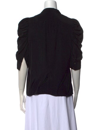 FRAME Silk V-Neck Blouse