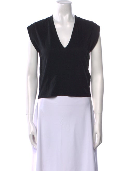 FRAME V-Neck Short Sleeve Crop Top