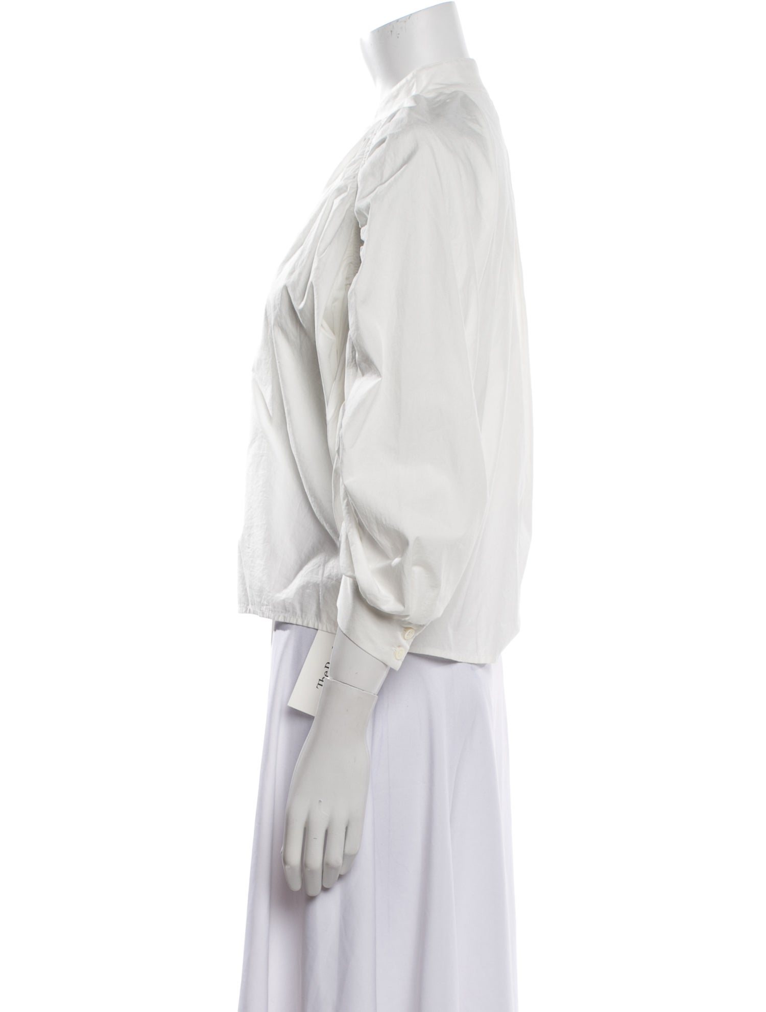 FRAME V-Neck Three-Quarter Sleeve Blouse