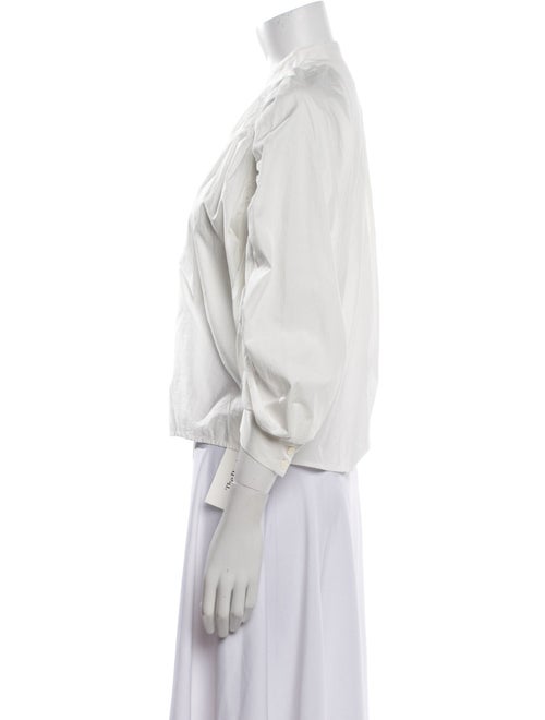 FRAME V-Neck Three-Quarter Sleeve Blouse